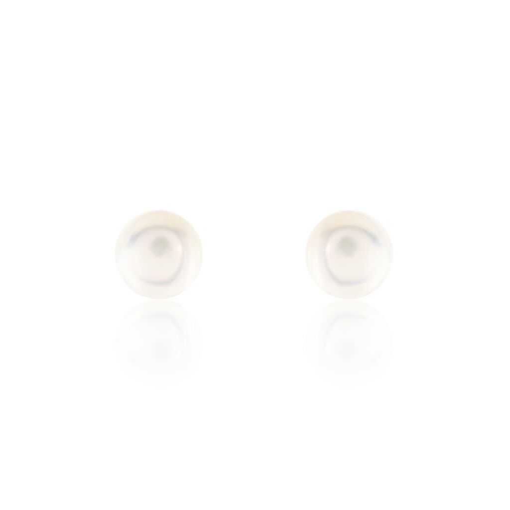 Boucles D'oreilles Puces Pascaloun Argent Perle De Culture - Puces Femme | Marc Orian