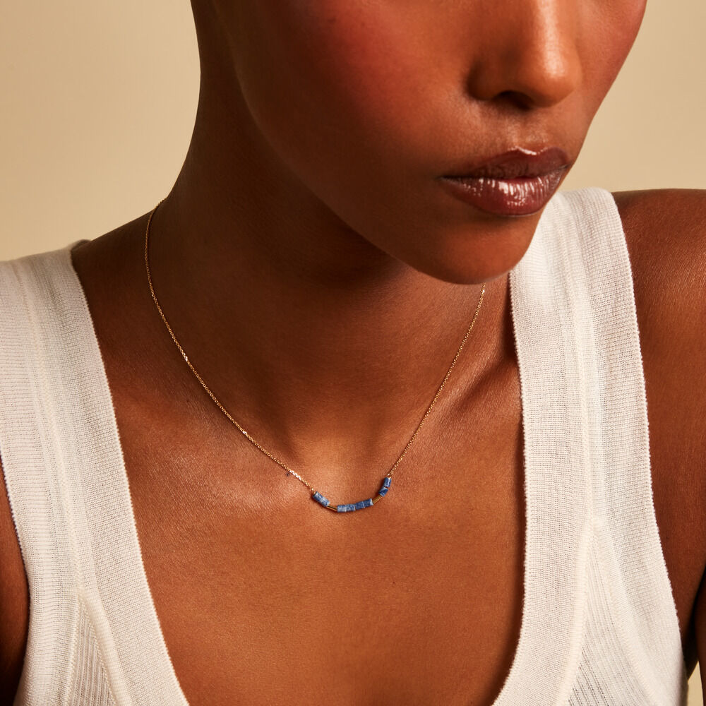 Collier Erdmann Or Jaune Aventurine - Colliers avec pierres Femme | Marc Orian