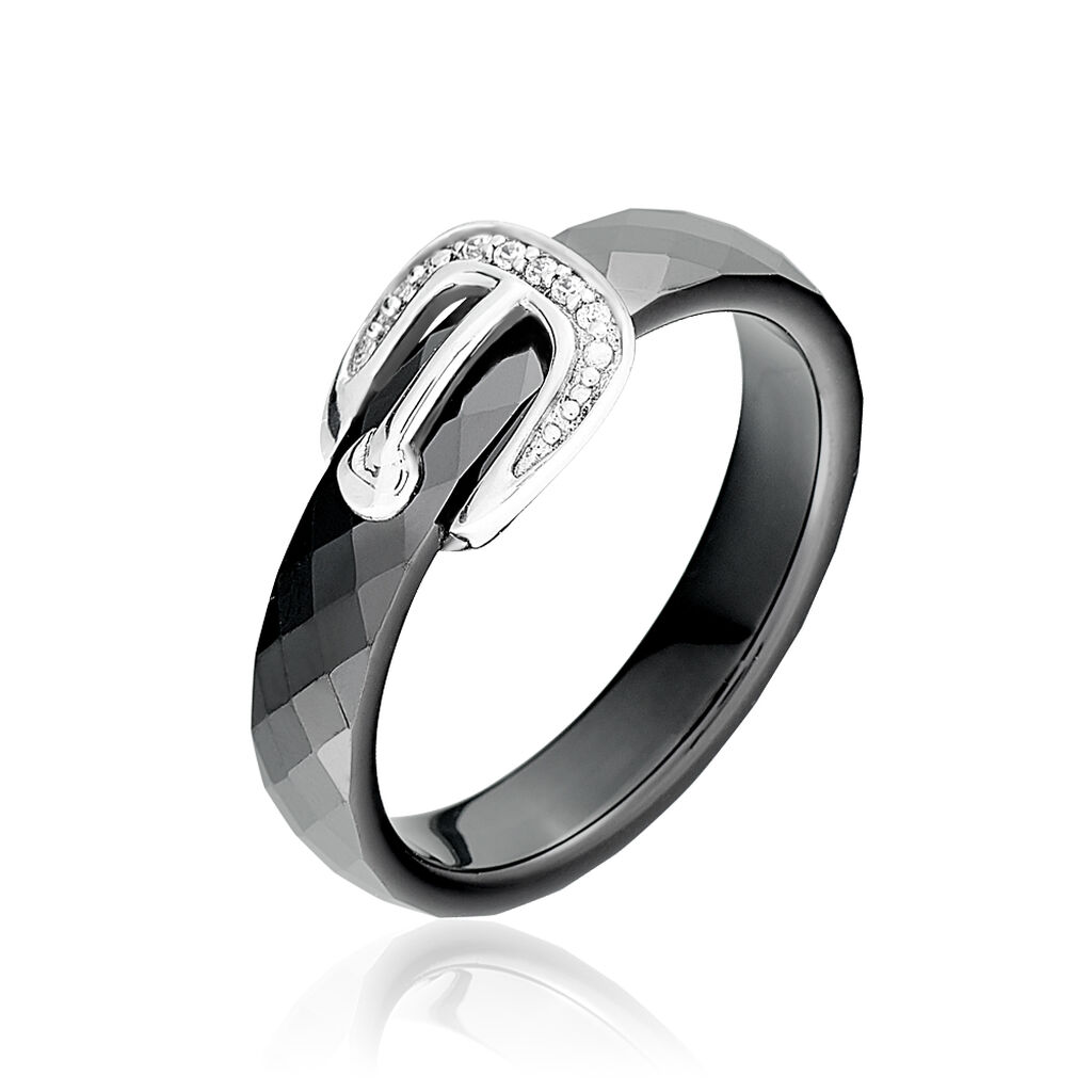 Bague Nabila Argent Blanc Céramique Et Oxyde De Zirconium - Bijoux fantaisie Femme | Marc Orian