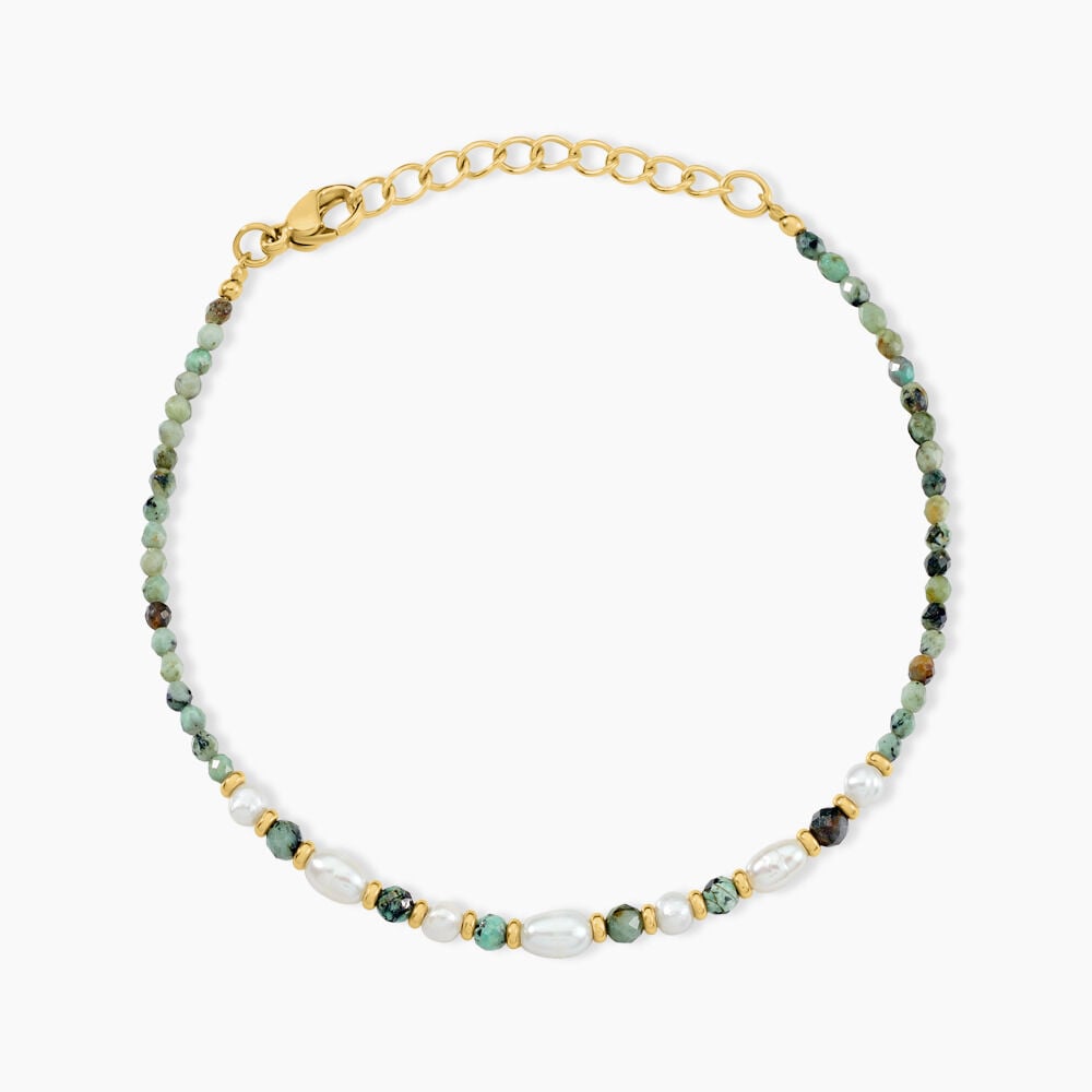 Bracelet Athena Acier Jaune Turquoise - Bracelets cha&icirc;nes Femme | Marc Orian