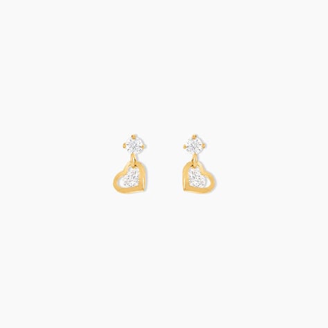 Boucles D'oreilles Pendantes Ludyvine Or Jaune Oxyde De Zirconium - Pendantes Femme | Marc Orian