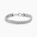Bracelet Jerry Maille Corde Or Blanc - Bracelets mailles Femme | Marc Orian
