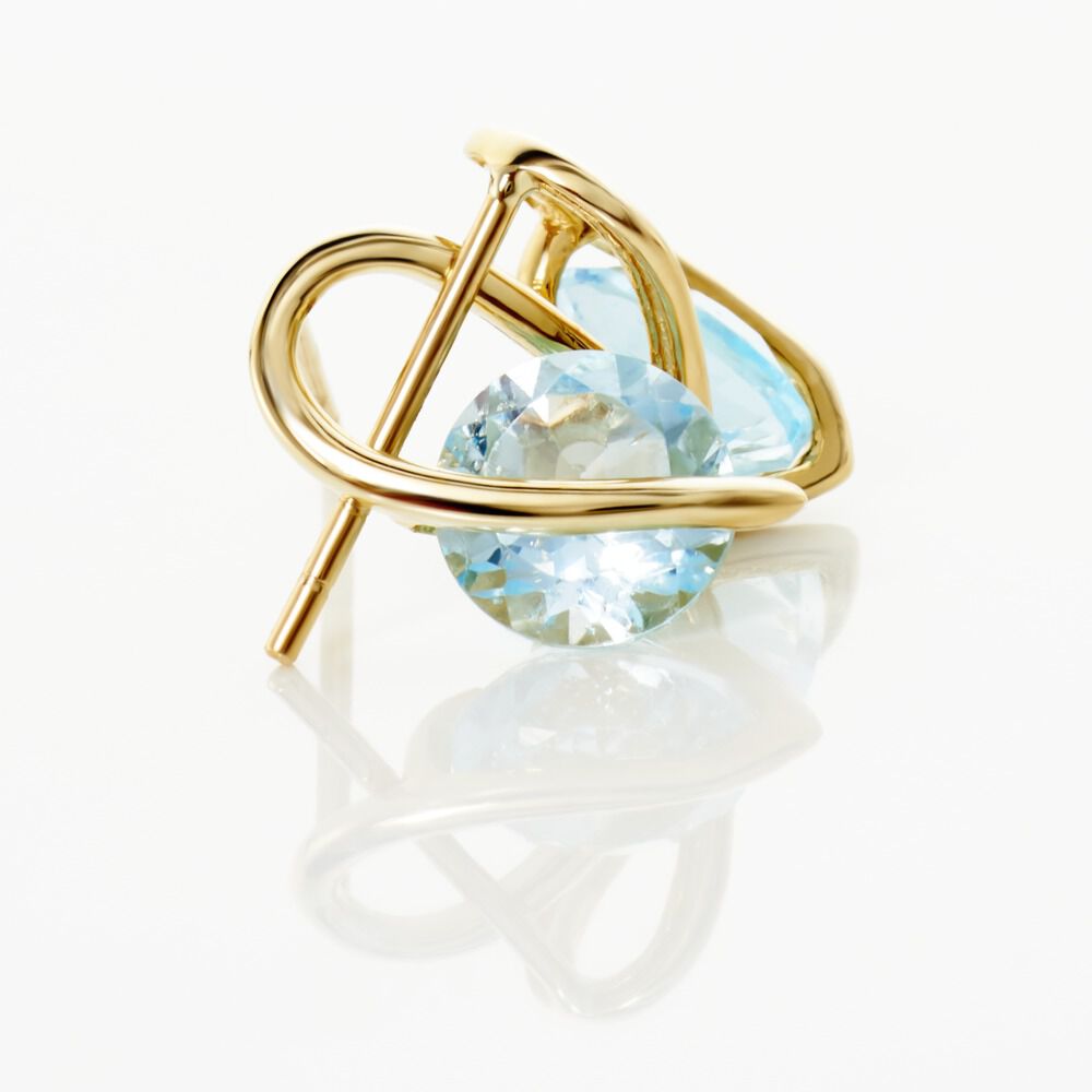 Boucles D'oreilles Puces Or Jaune Berecyntia Topaze - Puces Femme | Marc Orian