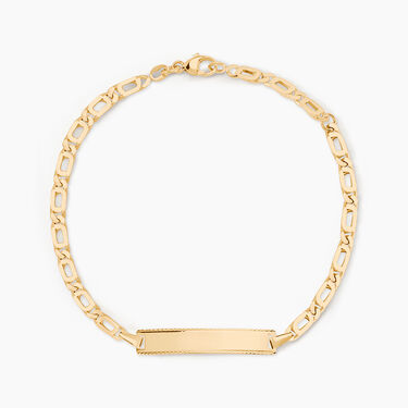 Bracelet Identit&eacute; Fanelia Maille Marine Or Jaune