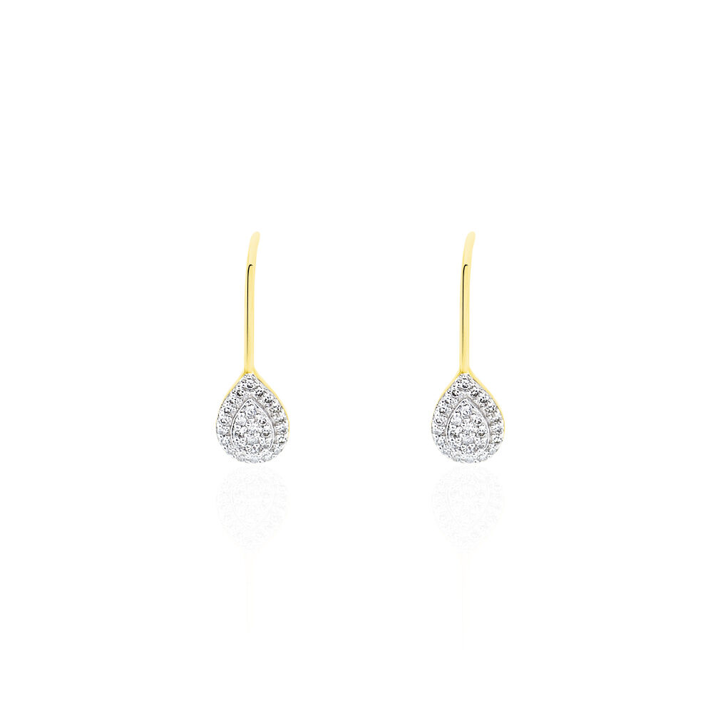 Boucles D'oreilles Pendantes Ursanne Or Jaune Diamants -  Femme | Marc Orian