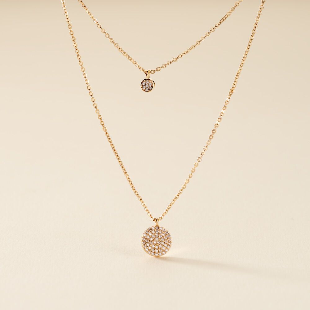 Collier Plaqu&eacute; Or Jaune Dev Oxyde De Zirconium - Colliers multirangs Femme | Marc Orian