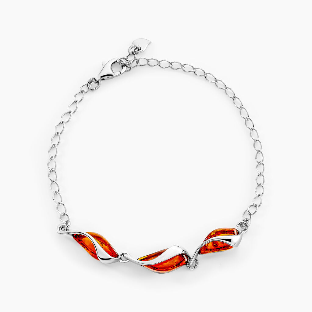 Bracelet Argent Blanc Eve-liseae Ambre - Bracelets cha&icirc;nes Femme | Marc Orian