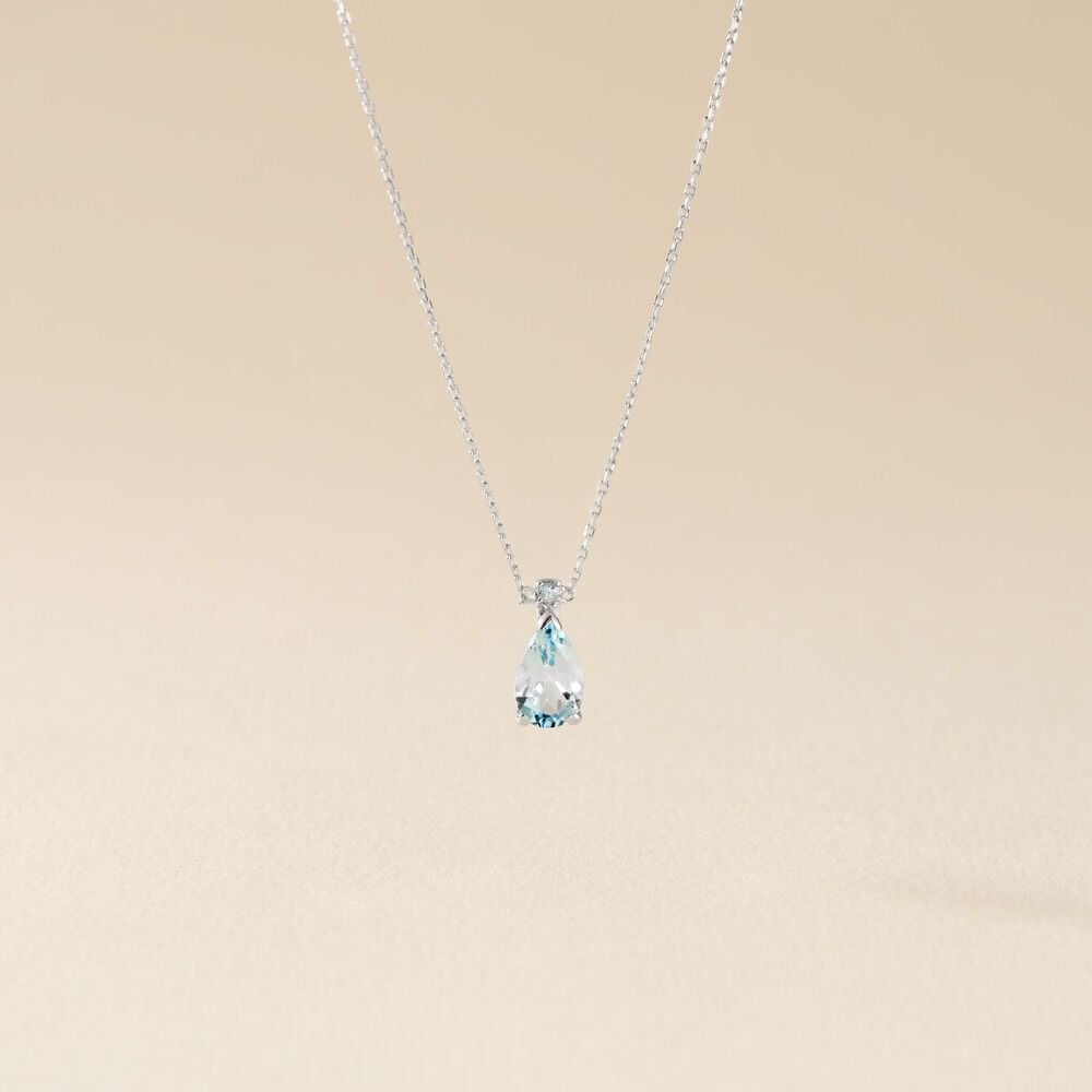Collier Yrene Or Blanc Topaze - Colliers avec pierres Femme | Marc Orian