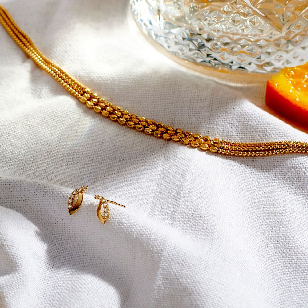 Boucles D'oreilles Puces Marlyatou Or Jaune Oxyde De Zirconium - Puces Femme | Marc Orian