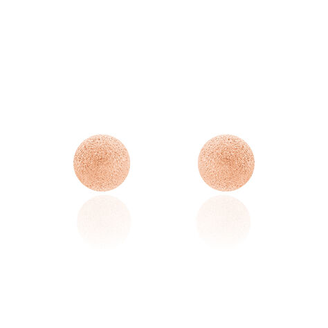 Boucles D'oreilles Puces Fidelia Boule Sablee Or Rose - Clous d'oreilles Femme | Marc Orian