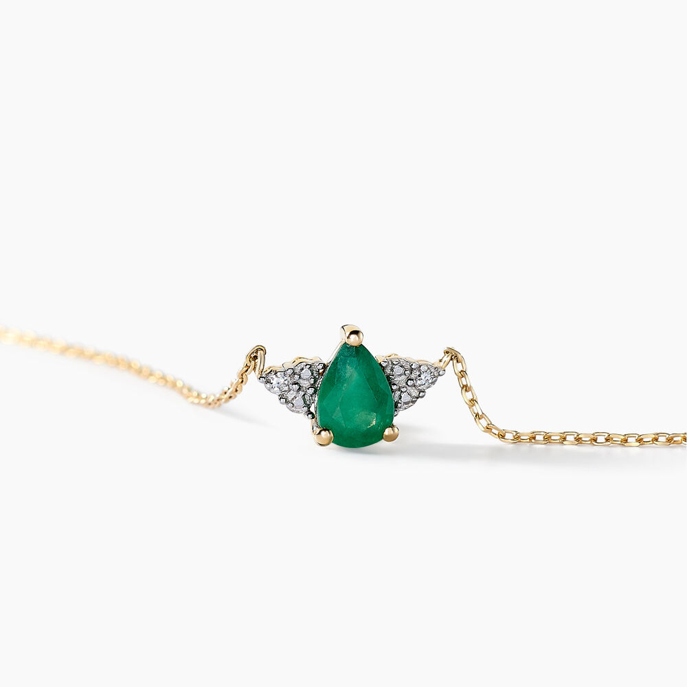 Collier Glykeria Or Jaune Emeraude Diamant - Colliers avec pierres Femme | Marc Orian