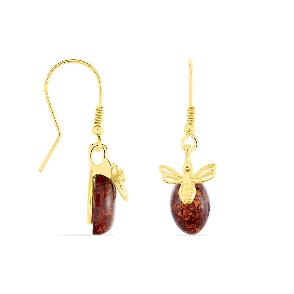 Boucles D'oreilles Pendantes Lyla Argent Jaune Ambre - Pendantes Femme | Marc Orian