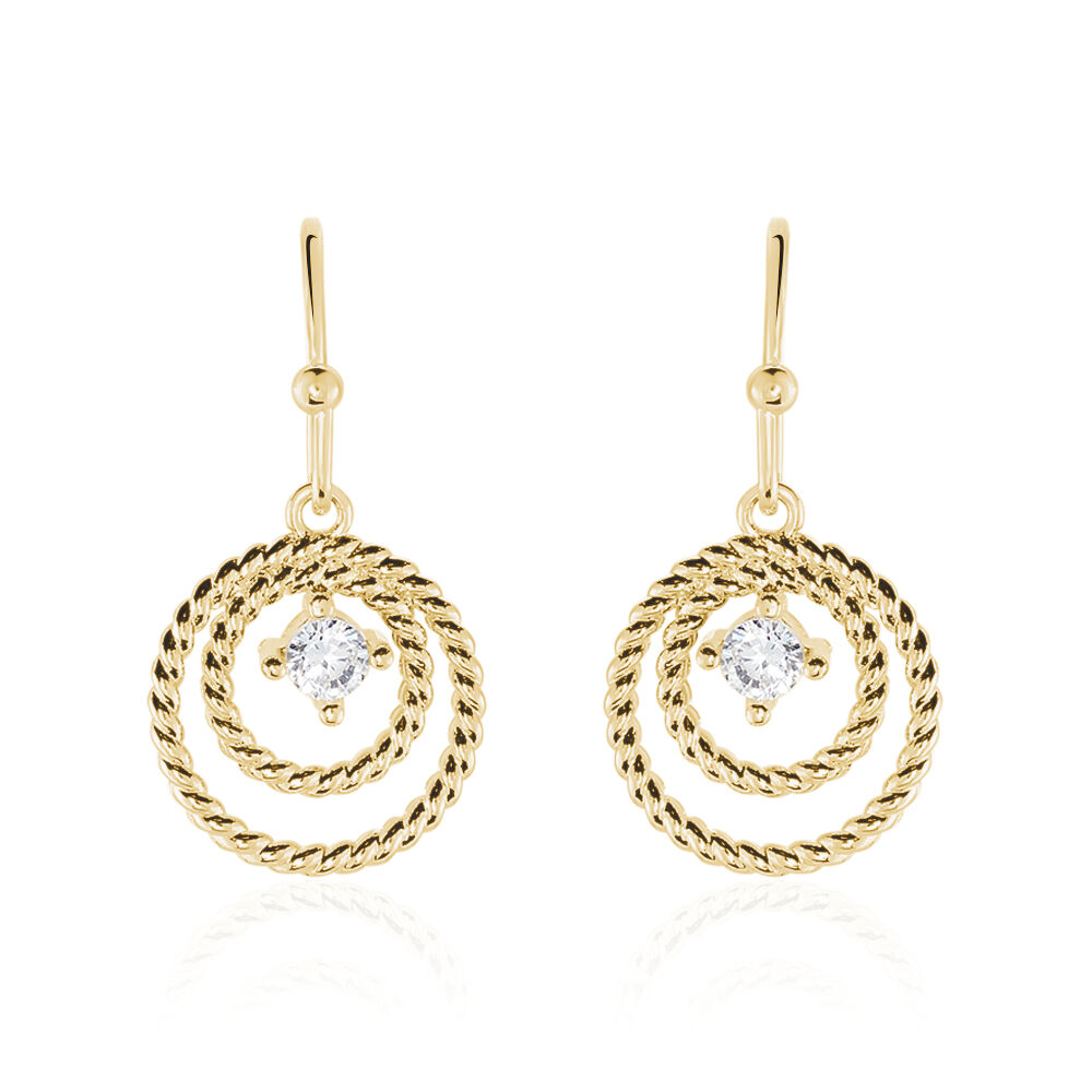 Boucles D'oreilles Pendantes Plaqué Or Jaune Danys Oxyde De Zirconium - Pendantes Femme | Marc Orian
