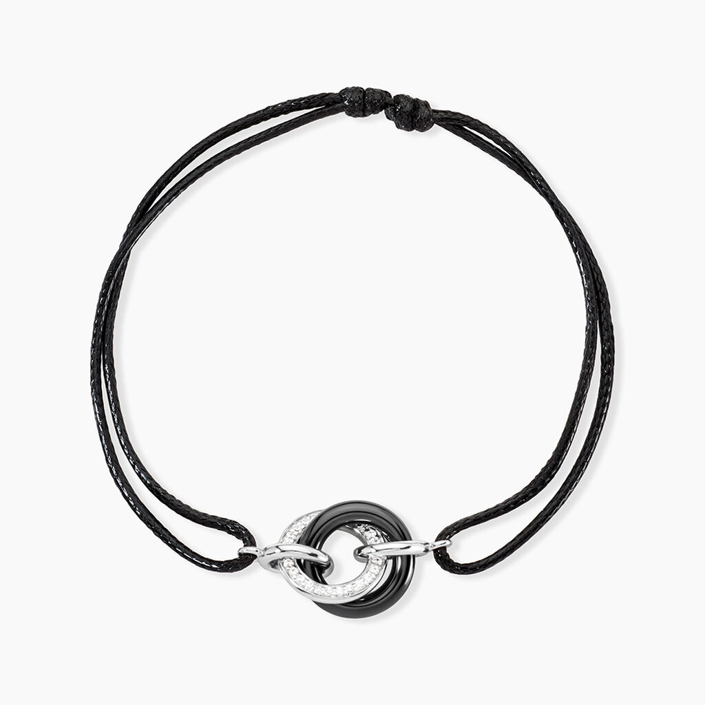 Bracelet You&me Argent Blanc C&eacute;ramique Et Oxyde De Zirconium - Bracelets cordons Femme | Marc Orian