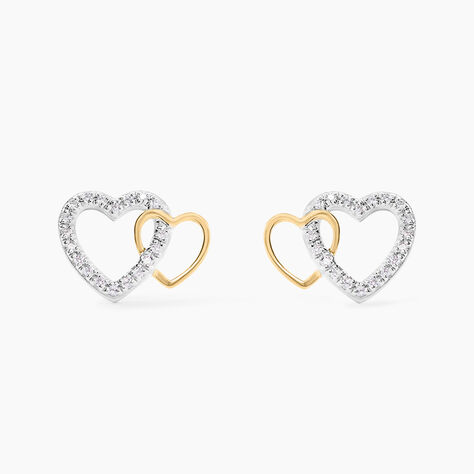 Boucles D'oreilles Puces Ysma Or Jaune Oxyde De Zirconium - Fête des mères Femme | Marc Orian