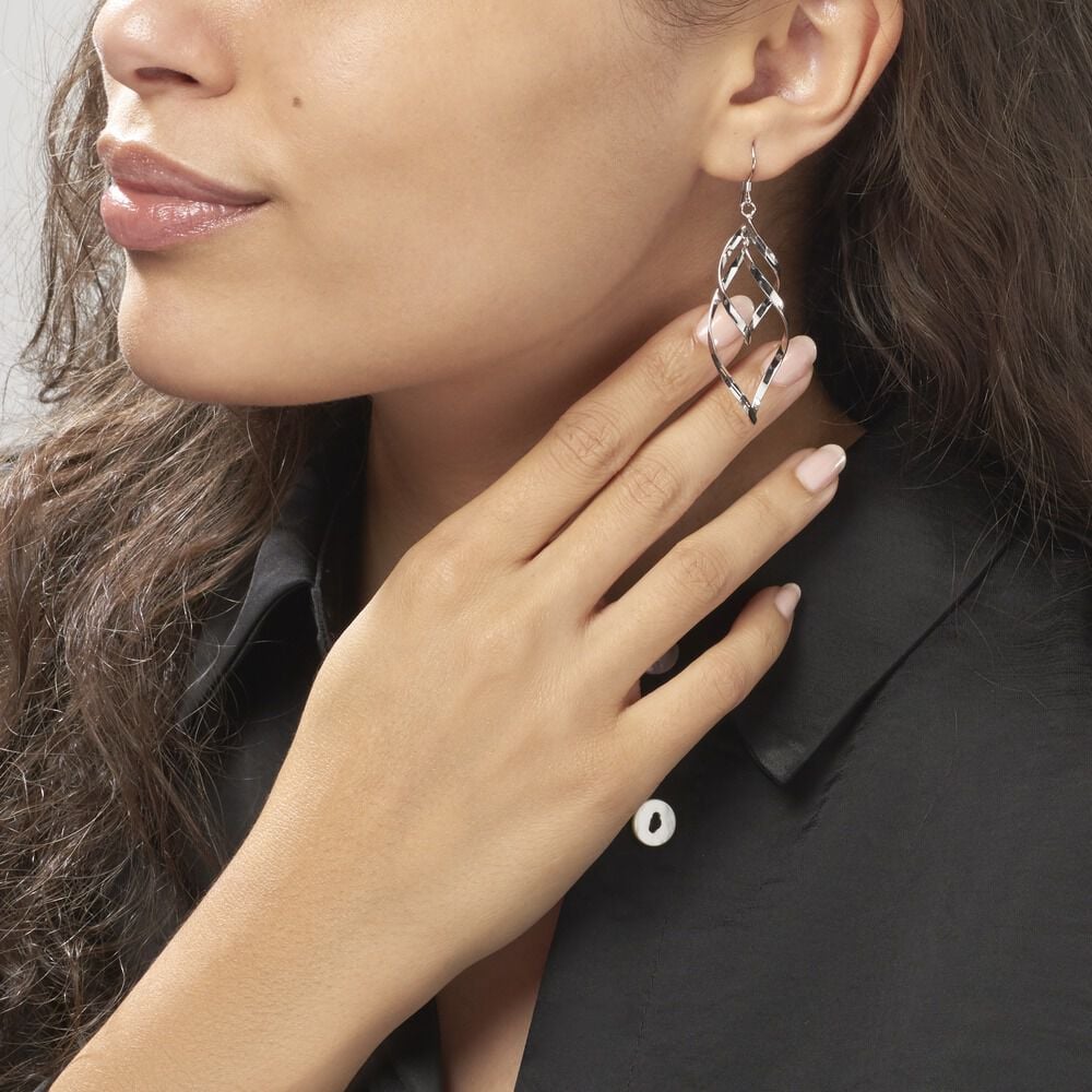 Boucles D'oreilles Pendantes Lisi Argent Blanc - Pendantes Femme | Marc Orian