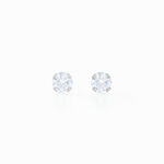 Boucles D'oreilles Puces Eddie Or Blanc Oxyde De Zirconium - Puces Femme | Marc Orian