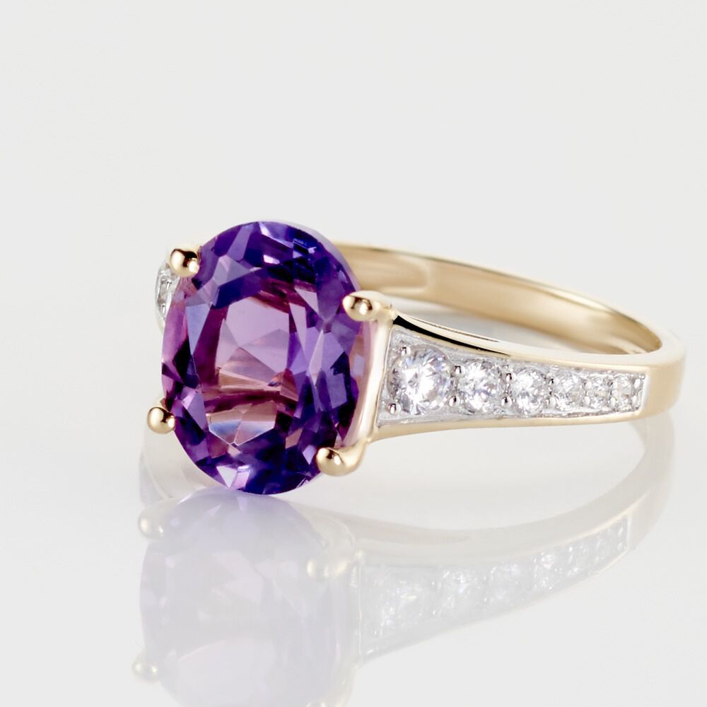 Bague Or Jaune Marie-camille Am&eacute;thyste Oxydes De Zirconium - Bagues pierres fines Femme | Marc Orian