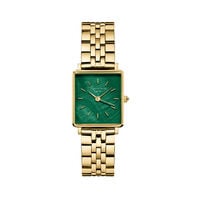 cadran doré fond vert bracelet acier doré