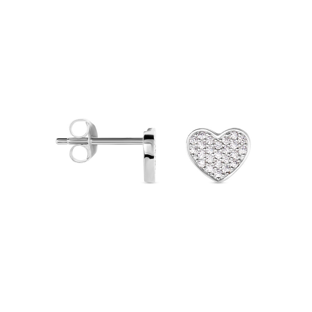 Boucles D'oreilles Puces Esperanza Argent Blanc Oxyde De Zirconium - Puces Femme | Marc Orian