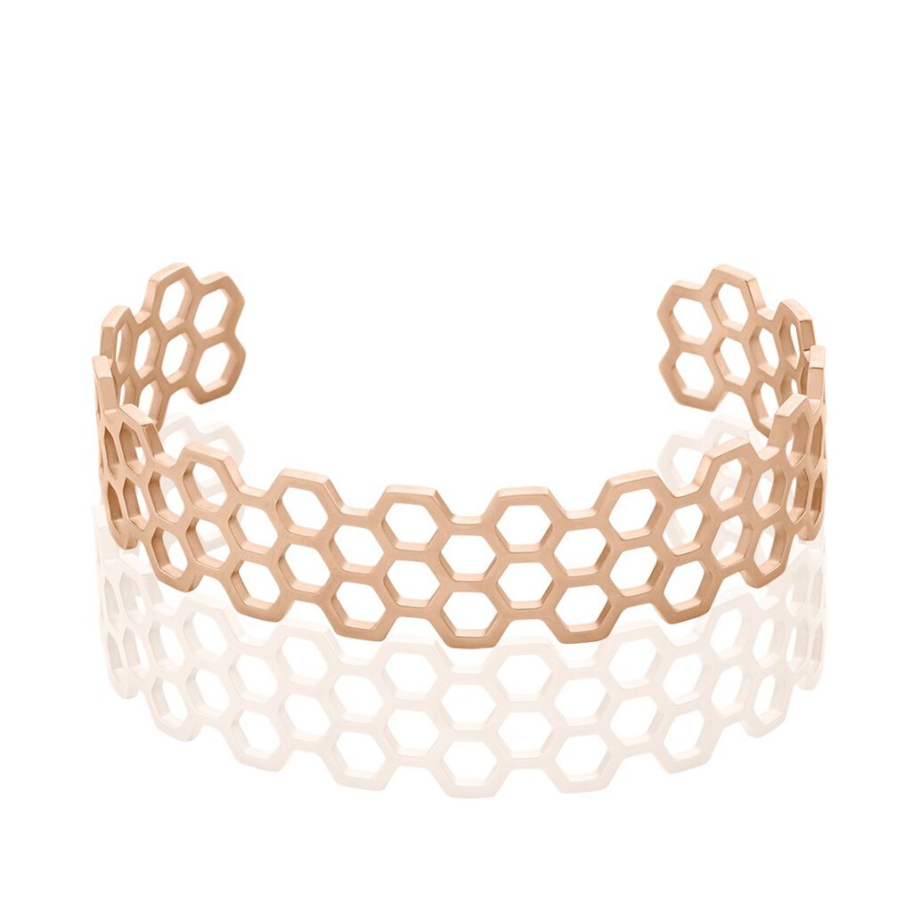 Bracelet Jonc Ouvert Acier Rose Buglose - Bracelets jonc Femme | Marc Orian