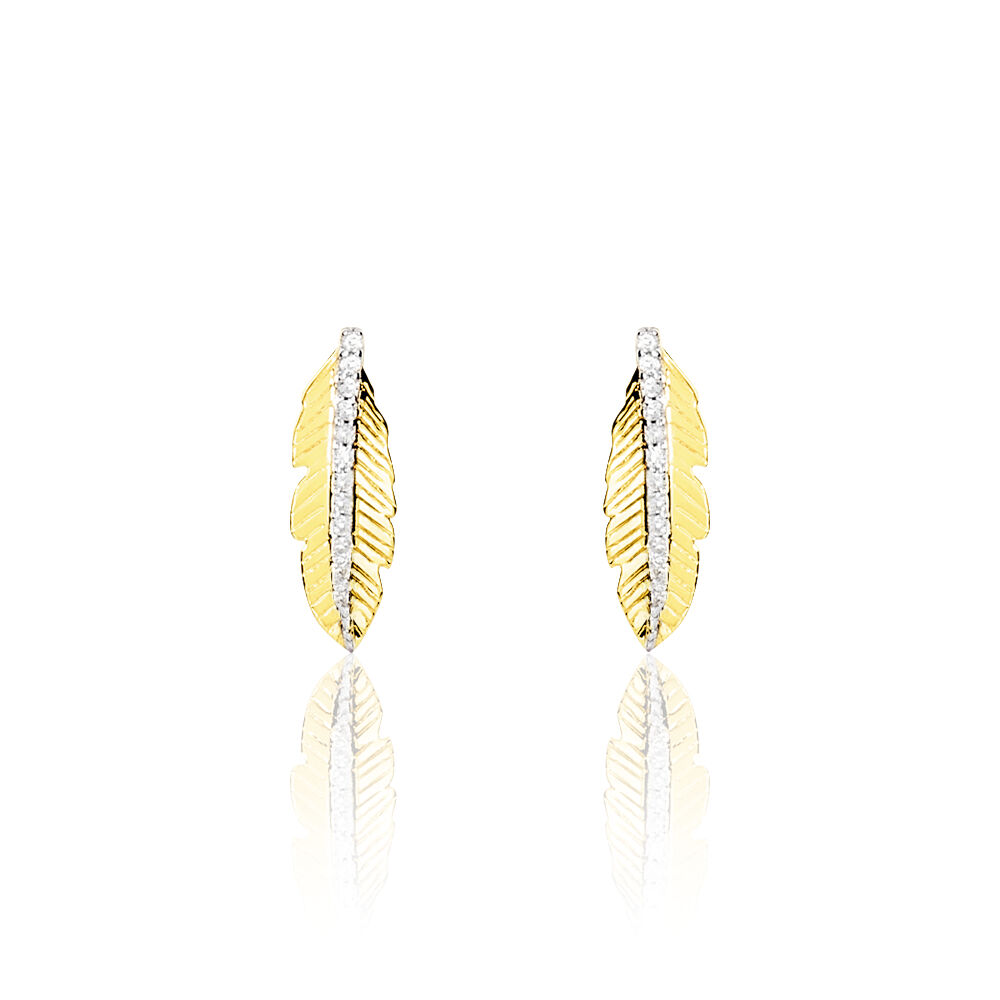 Boucles D'oreilles Puces Paola Or Jaune Diamant -  Femme | Marc Orian
