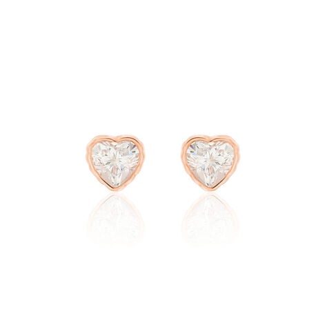 Boucles D'oreilles Puces Kadidjatou Or Rose Oxyde De Zirconium - Puces Famille | Marc Orian