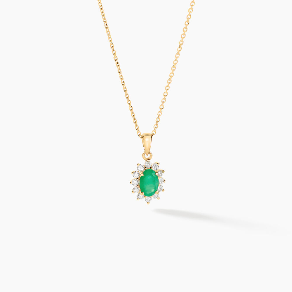 Pendentif Or Jaune Emeraude Diamants - Pendentifs Femme | Marc Orian
