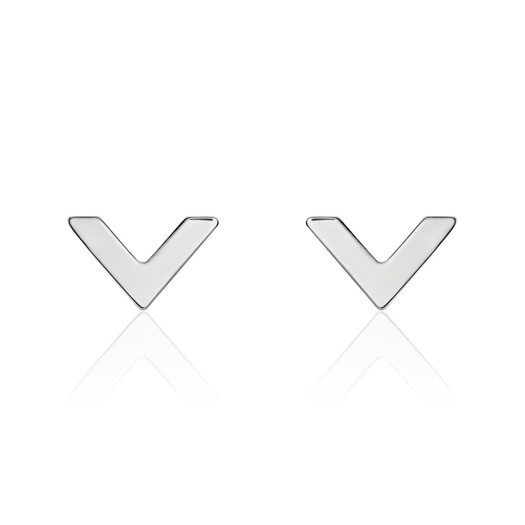 Boucles D'oreilles Puces Veroniica Argent Blanc - Puces Femme | Marc Orian