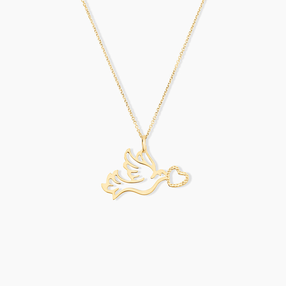 Pendentif Guecha Colombe Et Coeur Or Jaune - Pendentifs Femme | Marc Orian