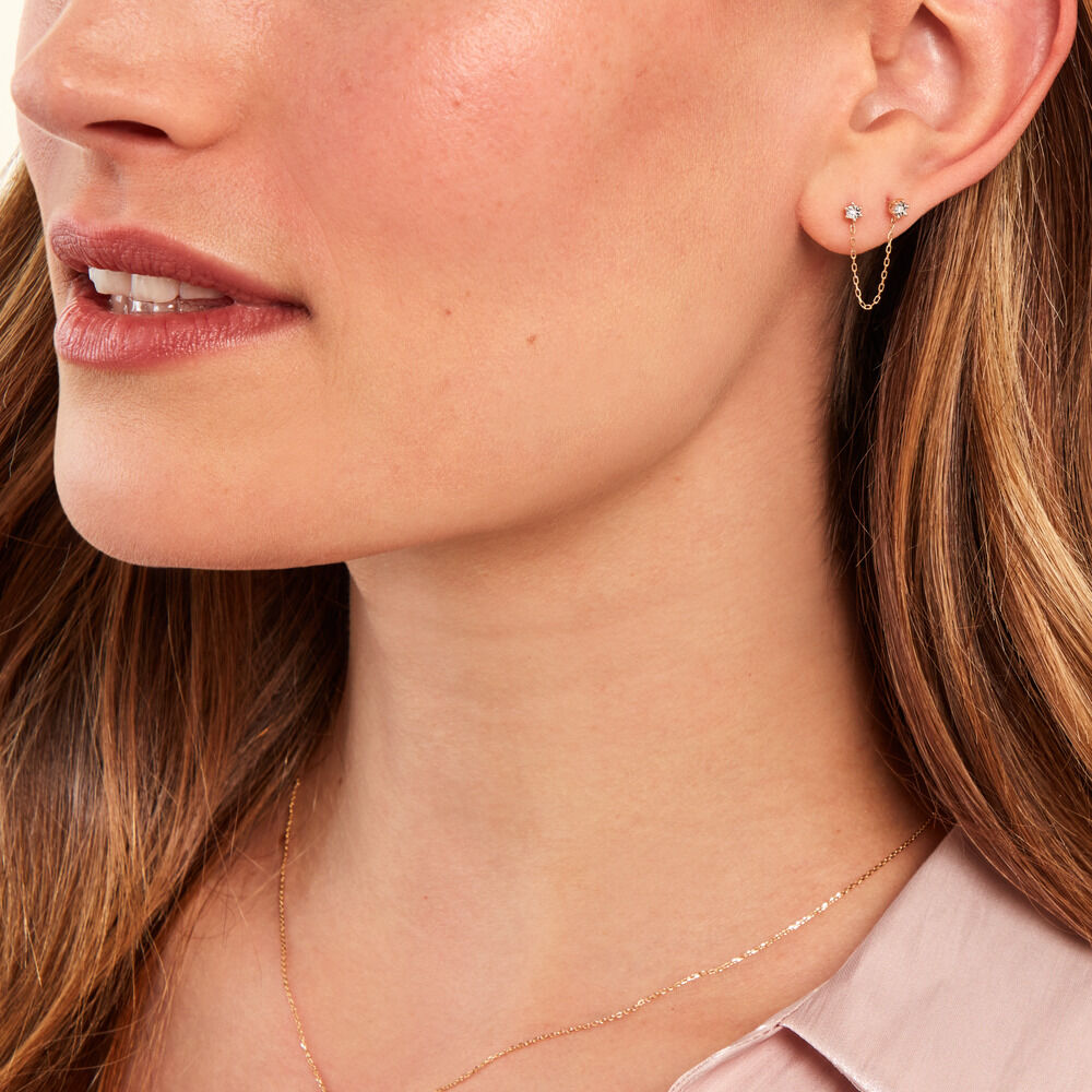 Bijou D'oreille Unitaire Godric Or Jaune Diamant -  Femme | Marc Orian