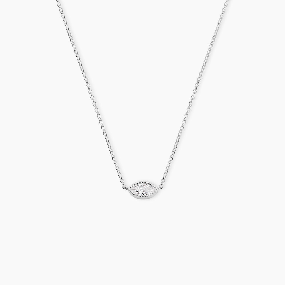 Collier Hermance Argent Blanc Oxyde De Zirconium - Colliers avec pierres Femme | Marc Orian