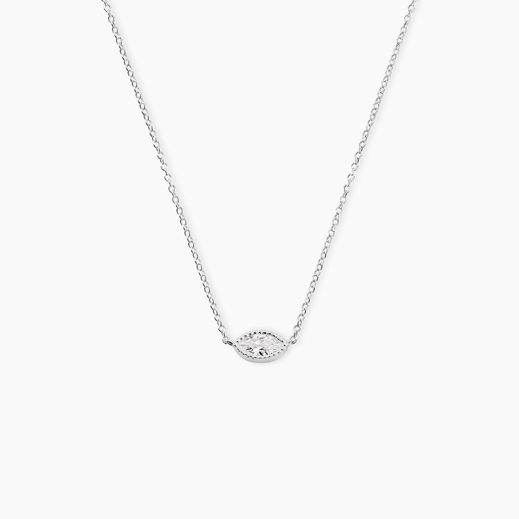 Collier Hermance Argent Blanc Oxyde De Zirconium - Colliers avec pierres Femme | Marc Orian