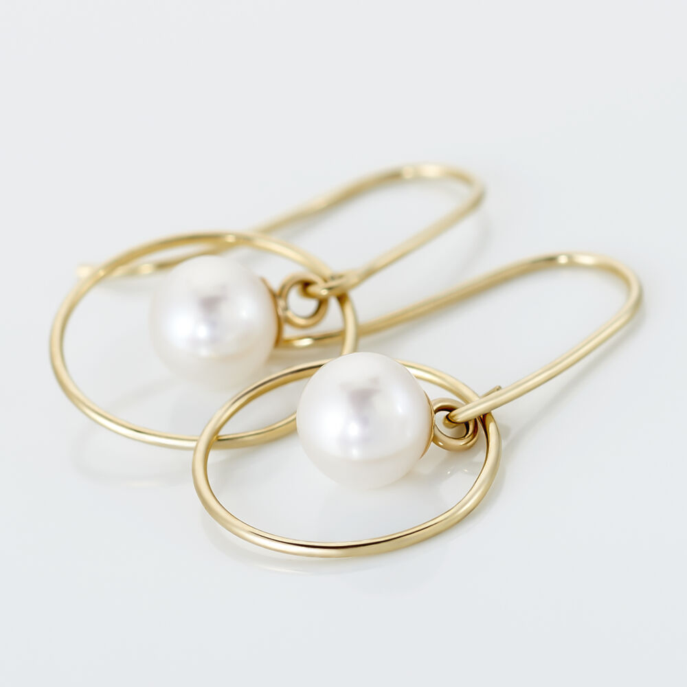 Boucles D'oreilles Pendantes Salvine Or Jaune Perle De Culture - Pendantes Femme | Marc Orian