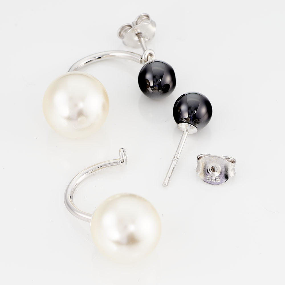 Boucles D'oreilles Pendantes Alyson Argent Blanc C&eacute;ramique - Pendantes Femme | Marc Orian