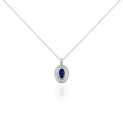 Collier Takara Argent Blanc Lapis Lazuli - Colliers avec pierres Femme | Marc Orian