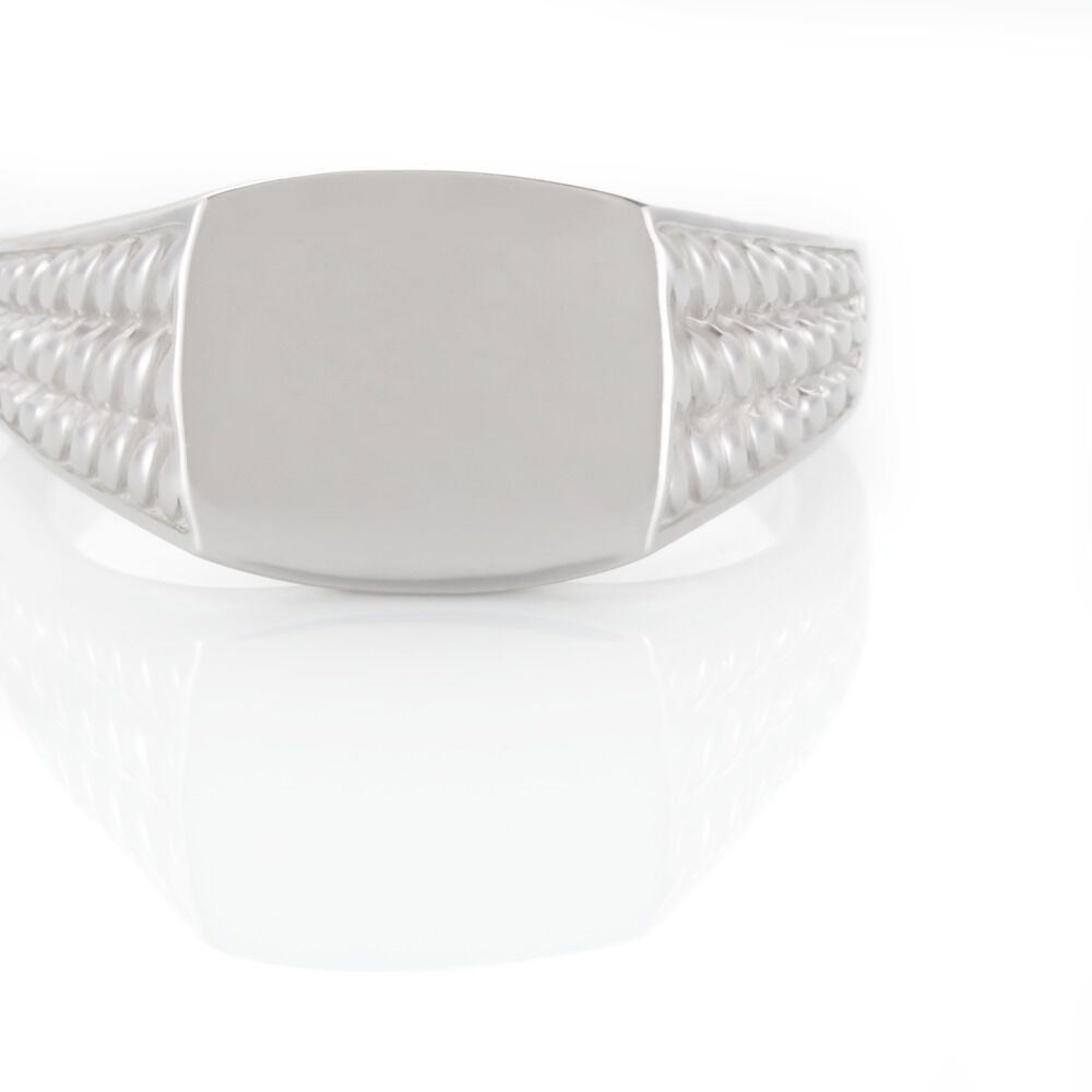 Chevalière Argent Blanc Charites - Chevalières Homme | Marc Orian