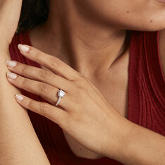 Bague Solitaire Terese Or Blanc Oxyde De Zirconium - Bagues Solitaire Femme | Marc Orian