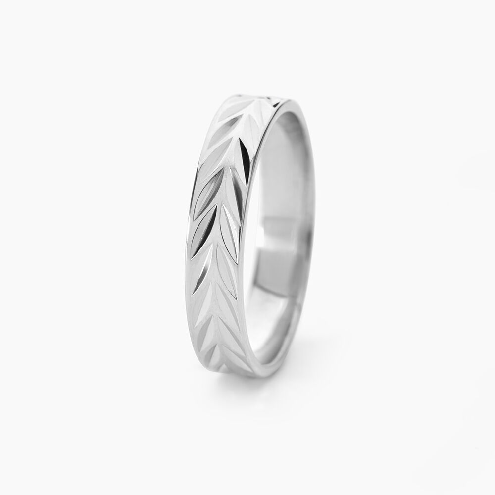 Alliance Epi Ruban Plat Or Blanc - Alliances duo Unisex | Marc Orian