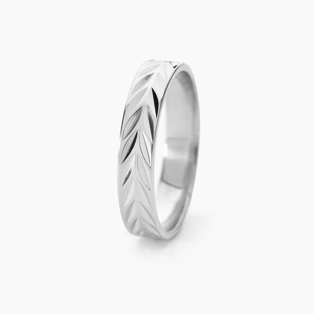 Alliance Epi Ruban Plat Or Blanc - Alliances duo Unisex | Marc Orian