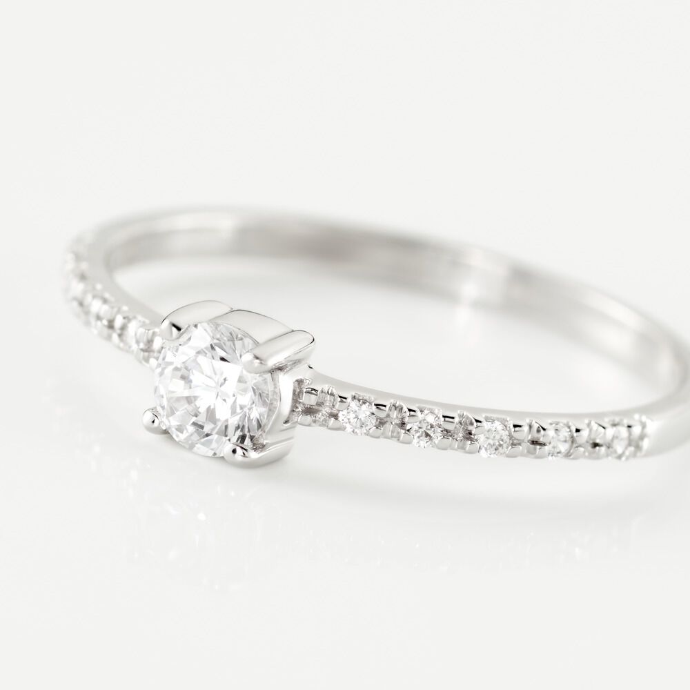 Bague Solitaire Servana Or Blanc Oxyde De Zirconium - Solitaires Femme | Marc Orian