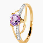 Bague Silucia Or Jaune Amethyste Et Oxyde De Zirconium - Bagues pierres fines Femme | Marc Orian