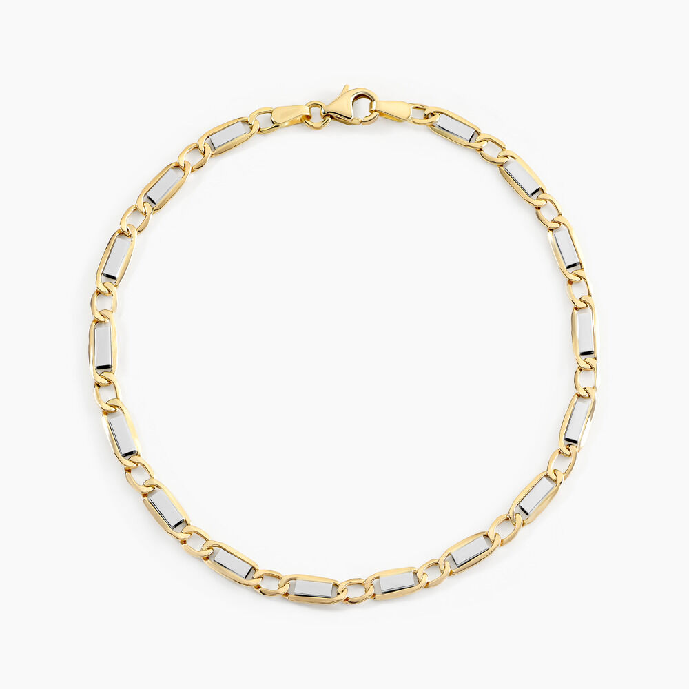 Bracelet Danae Plaquette Or Bicolore - Bracelets mailles Homme | Marc Orian