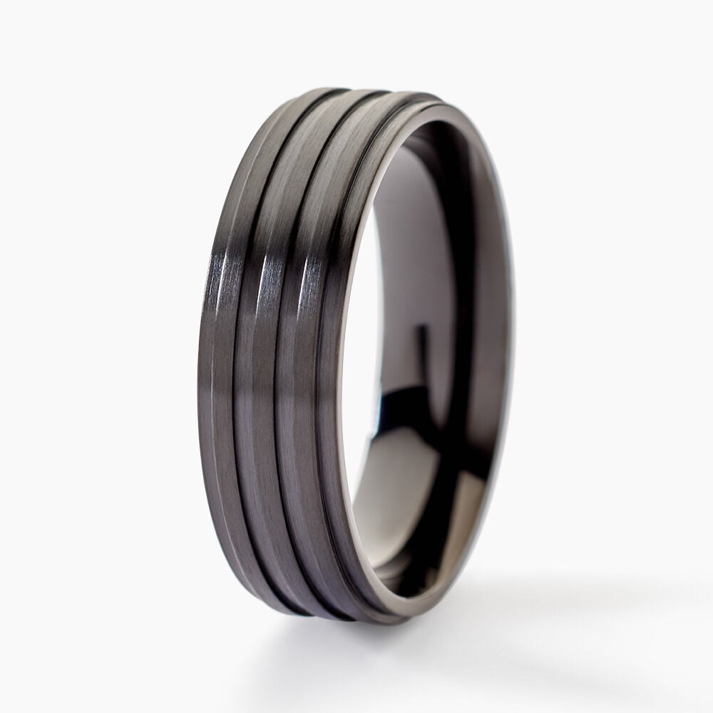 Bague Rico Acier Noir - Bijoux fantaisie Homme | Marc Orian