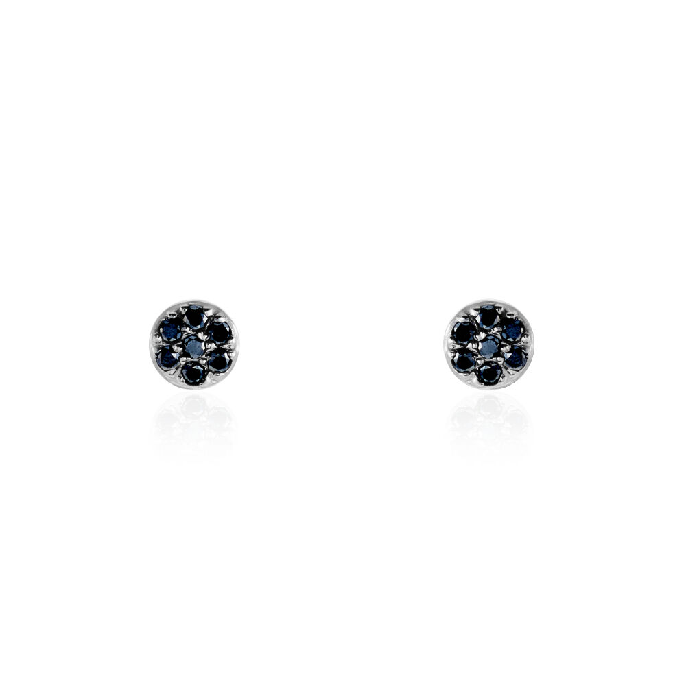 Boucles D'oreilles Puces Teani Or Blanc Diamant - Puces Femme | Marc Orian