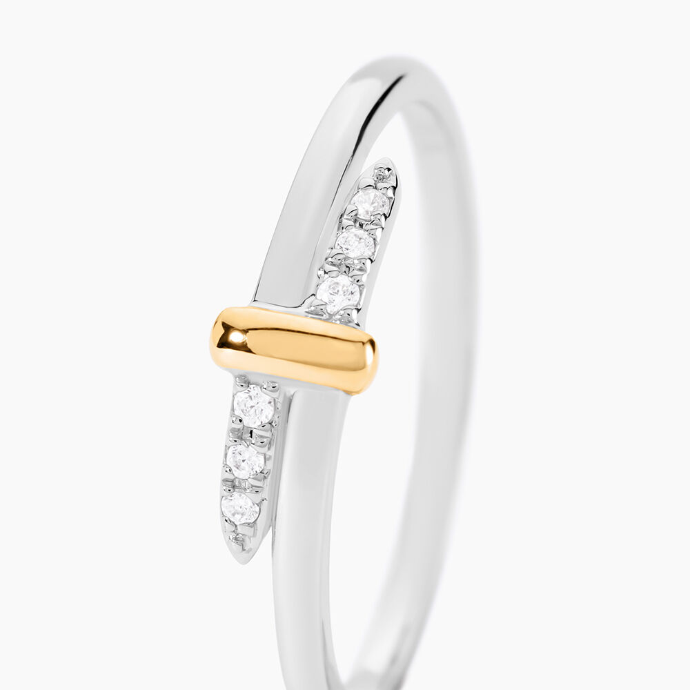 Bague Or Jaune et Argent Blanc Oxyde De Zirconium - Bagues avec pierre Femme | Marc Orian