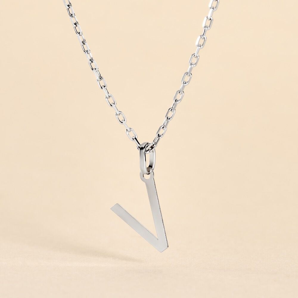 Pendentif Ionia Lettre Or Blanc - Pendentifs Famille | Marc Orian