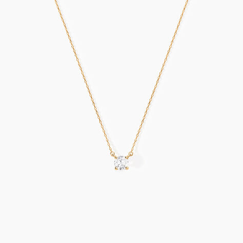 Collier Nilay Plaque Or Dor&eacute; Oxyde De Zirconium - Colliers avec pierres Femme | Marc Orian