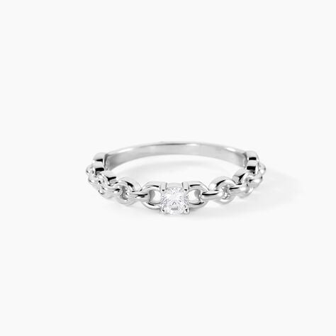 Bague Solitaire Moccus Argent Blanc Oxyde De Zirconium - Bijoux fantaisie Femme | Marc Orian