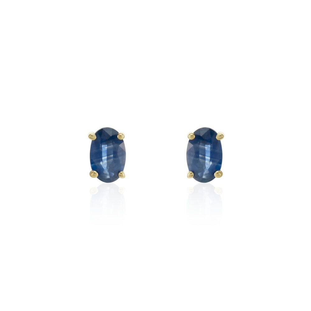 Boucles D'oreilles Puces Or Jaune Bellona Saphir - Puces Femme | Marc Orian